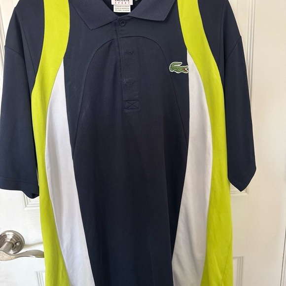 Lacoste Men's Polo Shirt in Navy, Lime, and White - Picture 1 of 4